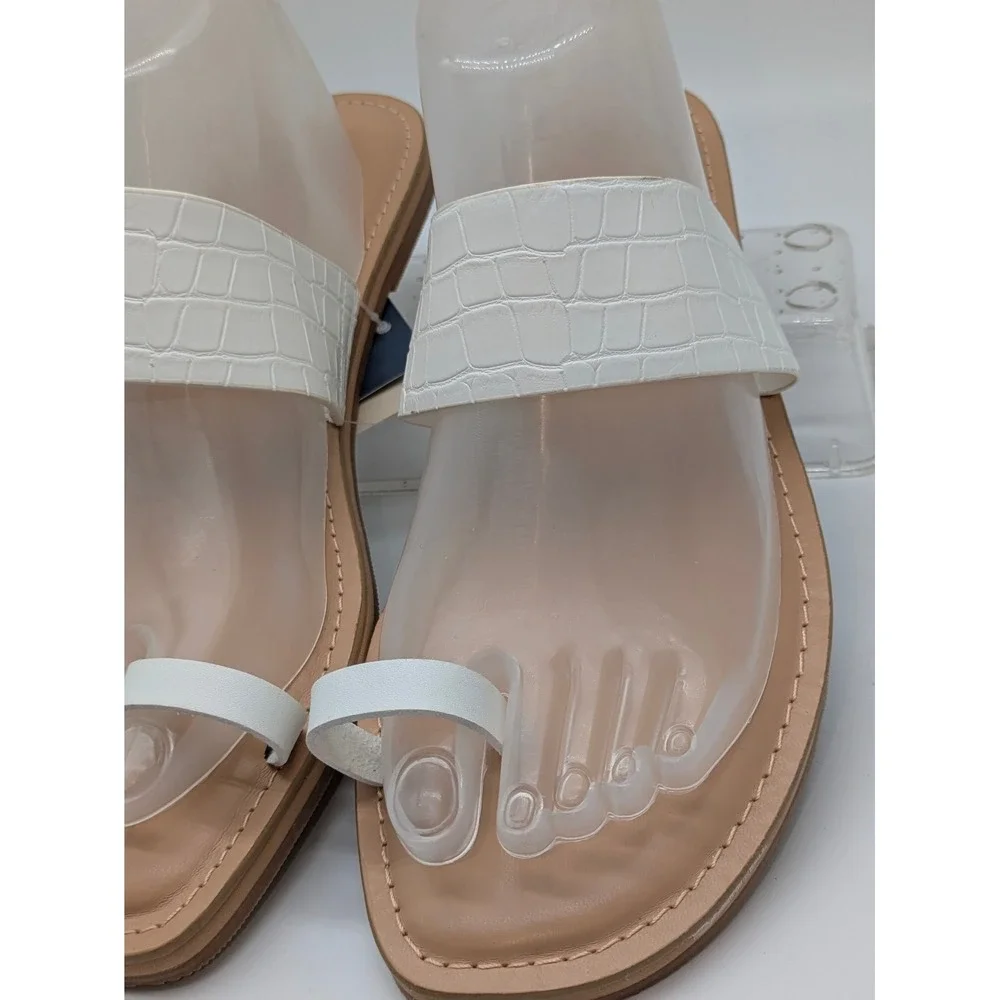Universal Thread Juno Sandals White Croc Embossed Memory Foam Women's 10 NWT